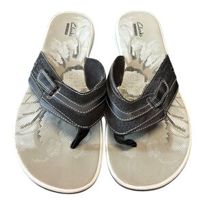 Cloudsteppers By Clarks Sandals Womens Black Size 12 Thong Flip Flops 15906